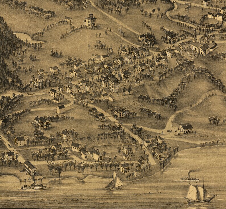 Map of Higganum Middlesex County Connecticut CT 1881 Vintage Etsy