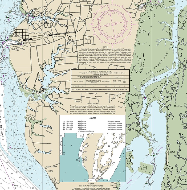 Chesapeake Bay Cape Charles to Wolf Trap Map – NOAA Nautical Chart ...