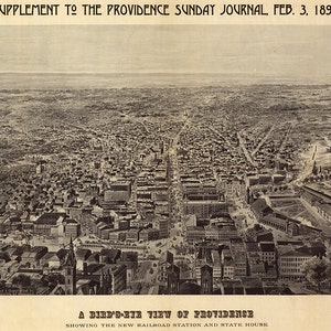 Providence, Rhode Island RI : mostrando la nueva estación de ferrocarril y State House.  Suplemento al Providence Sunday Journal, 3 de febrero de 1895.