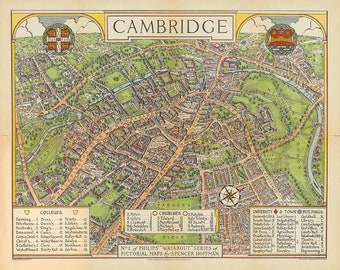 ケンブリッジ ヴィンテージ 絵地図 地図 ポスター ケンブリッジ ヴィンテージ 絵地図 地図 ポスター ケンブリッジ