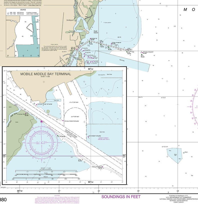Fowl Point On Map Mobile Bay — East Fowl River to Deer River Point, Including Mobile ...