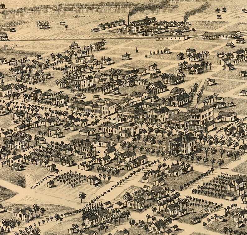 Map of Quitman Brooks County 1885. Vintage Etsy