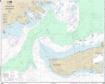 NOAA Nautical charts of Pasaje de Vieques and Radas Roosevelt. Puerto Rico.25664  Reproduction map.