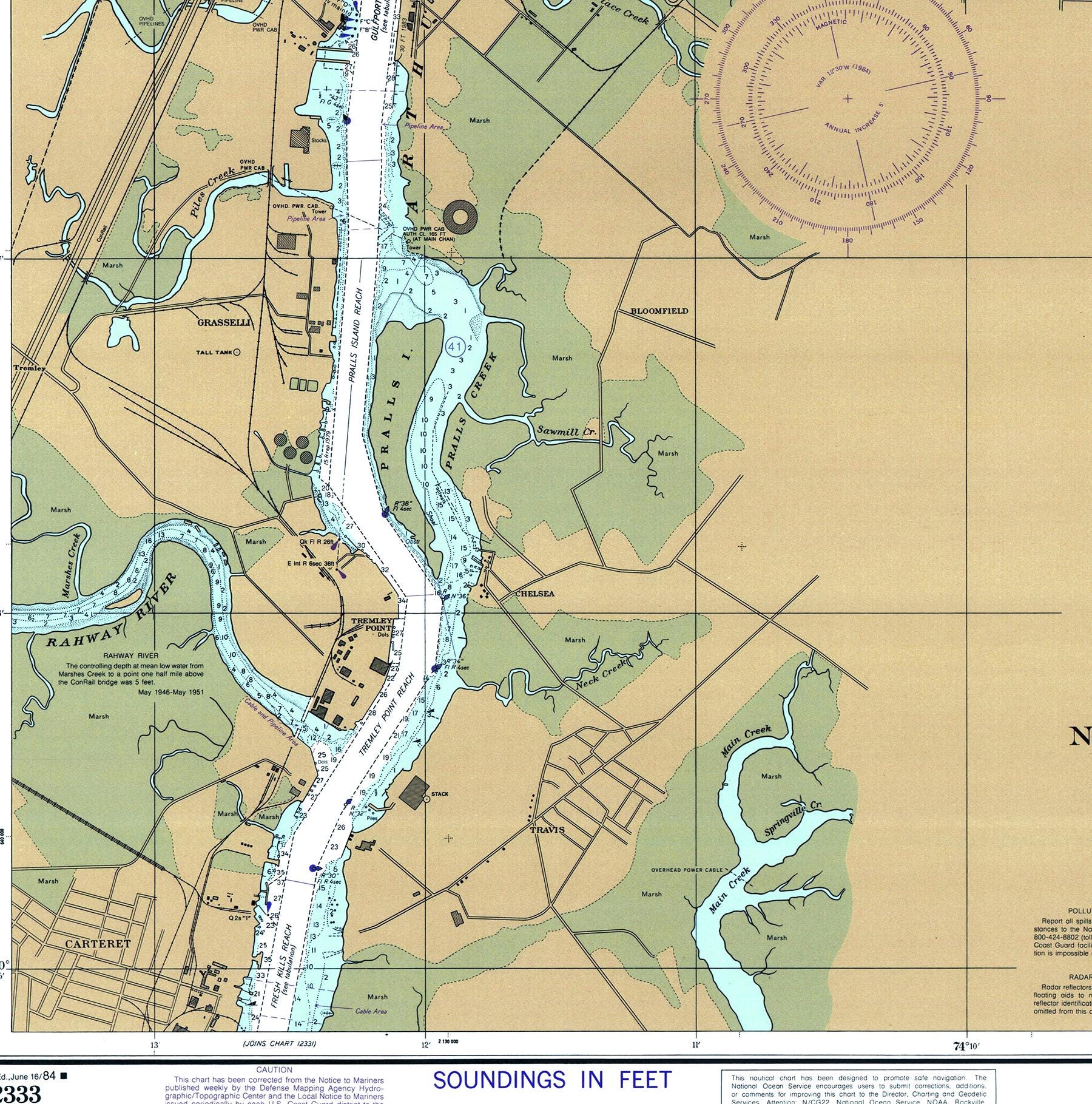 Kill Van Kull & Arthur Kill Map – New York New Jersey Nautical Chart ...