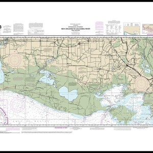 Seekarten von New Orleans bis Calcasieu River, Louisiana. 11345 West Abschnitt, Vermilion Bay, East West Cote Blanche Bay Kartenreproduktion