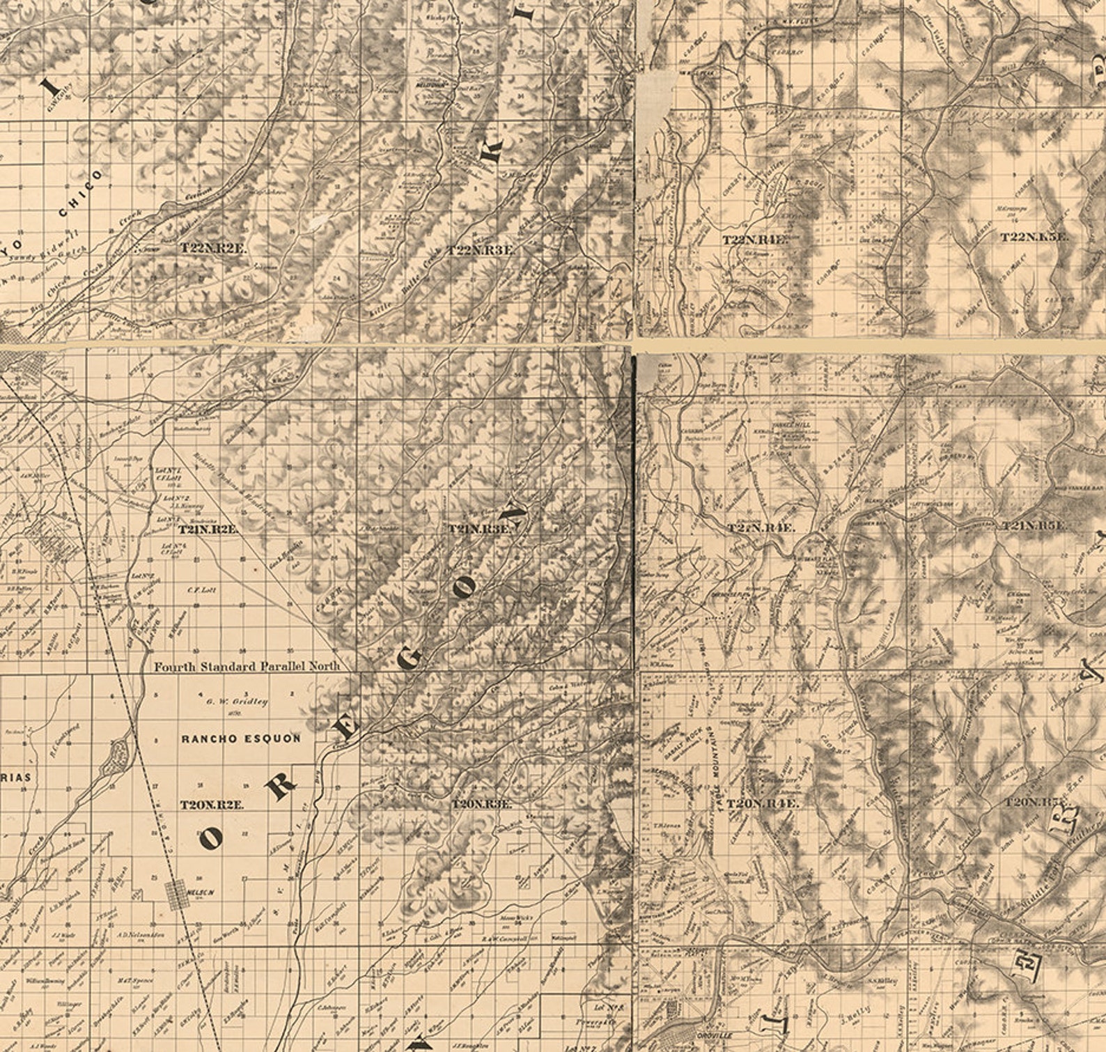 Map of Butte County California CA 1886. Restoration Hardware Etsy