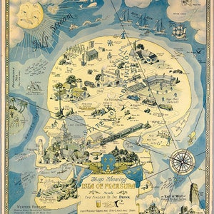 Die Isle Of Pleasure aus der Prohibition Ära  Vintage-Restaurierung Hardware-home Deco-Stil alte Wand Reproduktion Karte Drucken.