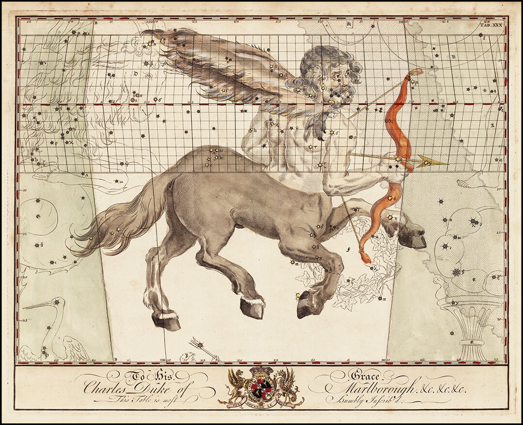 Chart of Sagittarius. Zodiac Star Constellation Sign. Home Deco Style ...