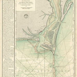 Karte Cape Fear River North Carolina 1778 Auf französisch.  Vintage-Restaurierung Hardware-home Deco-Stil alte Wand Reproduktion Karte Drucken.