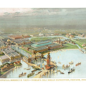 Chicago World es Columbian Exposition 1893 zum 400. Jahrestag der Entdeckung Amerikas durch Kolumbus.  Reproduktion Druck.