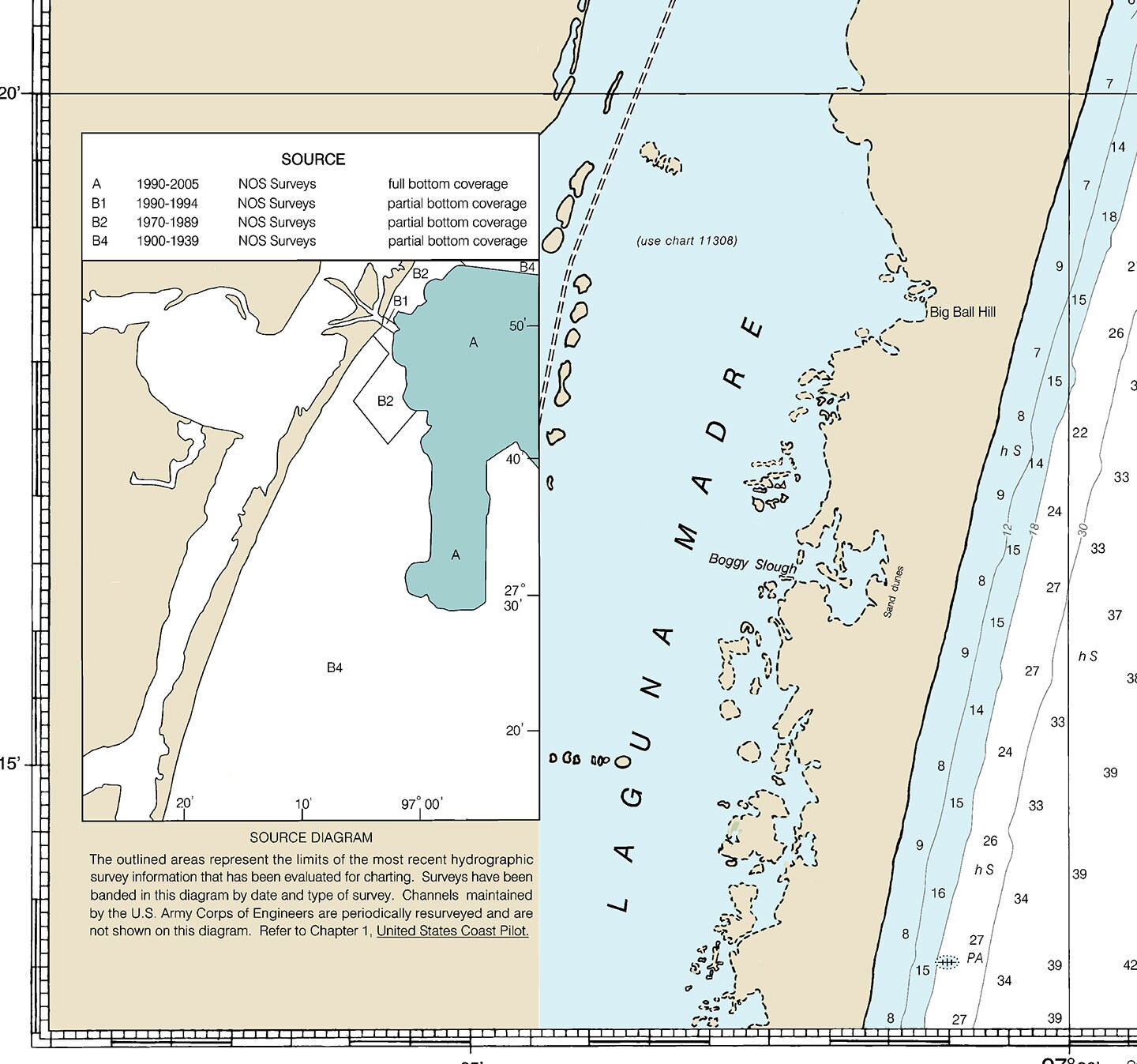 Offshore Buzzards Bay - Laminated Nautical Navigation & Fishing Chart By Captain Segull's Nautical Sportfishing Charts | Chart # BB14