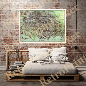 Erie, Pennsylvania PA. 1909 Vintage Home Deco Style old wall reproduction map print.