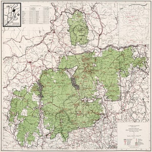 White Mountain National Forest, New Hampshire und Maine 1963, mit Index der Erholungsanlage. Vintage Reproduktion Karte.
