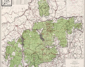 White Mountain National Forest, New Hampshire and Maine 1963, with index of recreation facility. Vintage reproduction map.