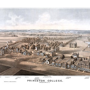 vintage Princeton College, Princeton, N.J. Restoration Hardware Home Deco style vieux mur réimpression vintage. NJ0005