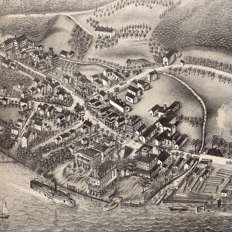 Map of East Haddam and Goodspeeds Landing Middlsex County Etsy