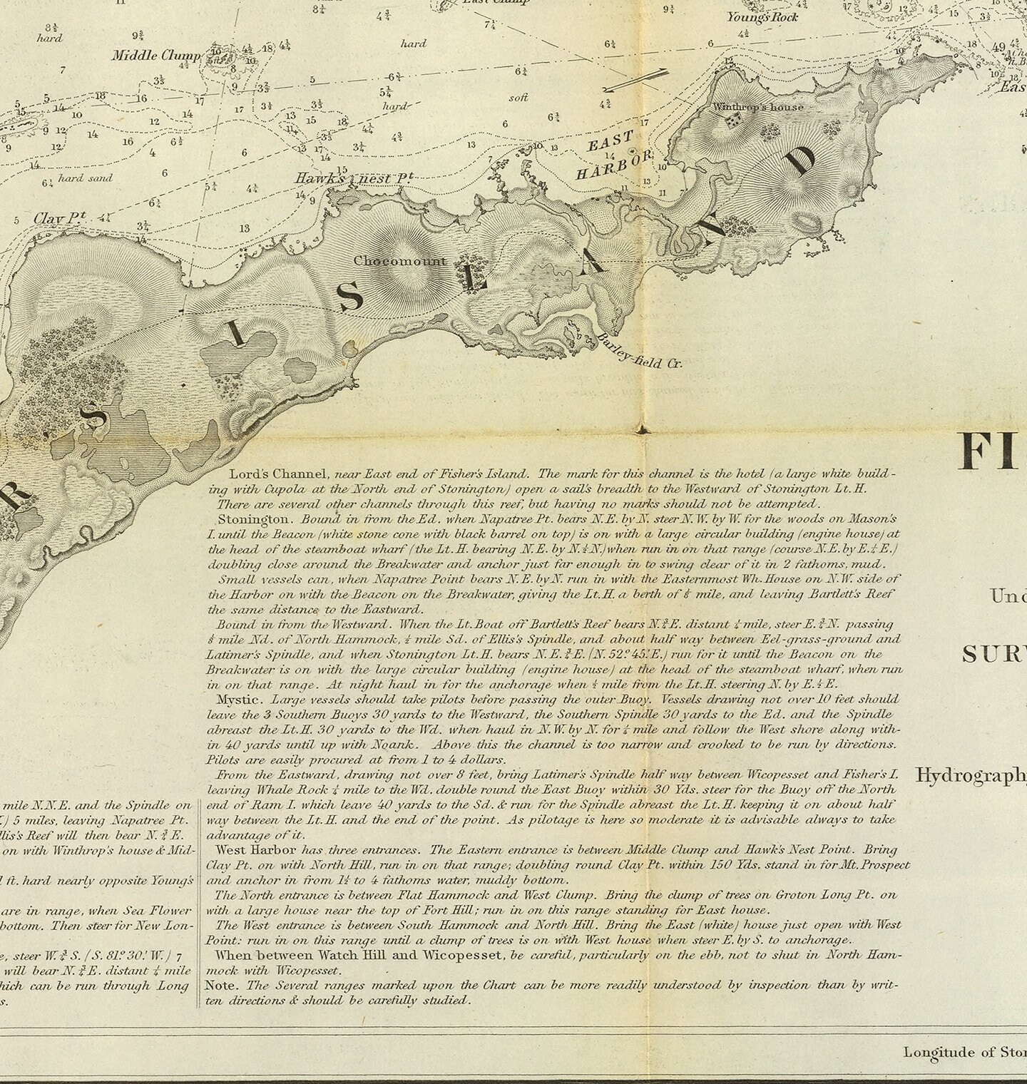 Nautical Chart of Fisher's Island Sound New York NY | Etsy