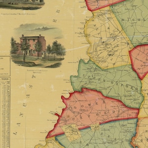 Map of Chester Co. Pennsylvania, PA 1856. Restoration Hardware Home