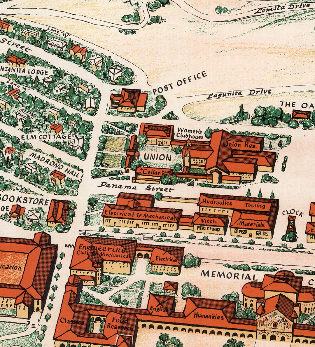 Map of Stanford University. Home Deco Style Old Reproduction. Etsy