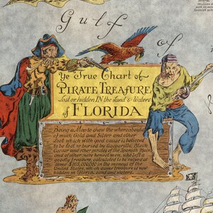 Ye True Chart of Buried Treasure in the Land &amp; Waters of Florida ...