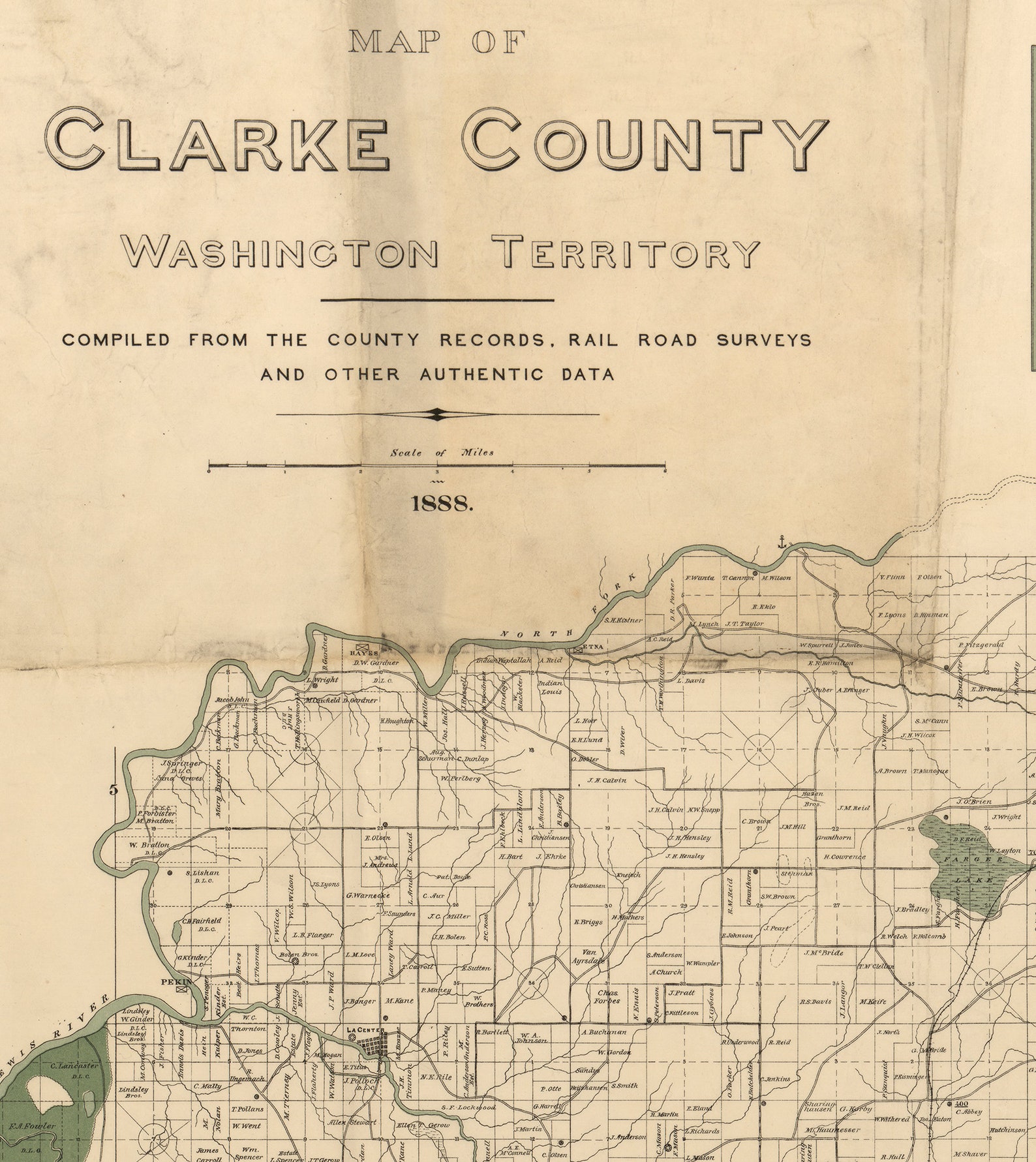 Map of Clarke County Washington 1888 Geological Map Etsy