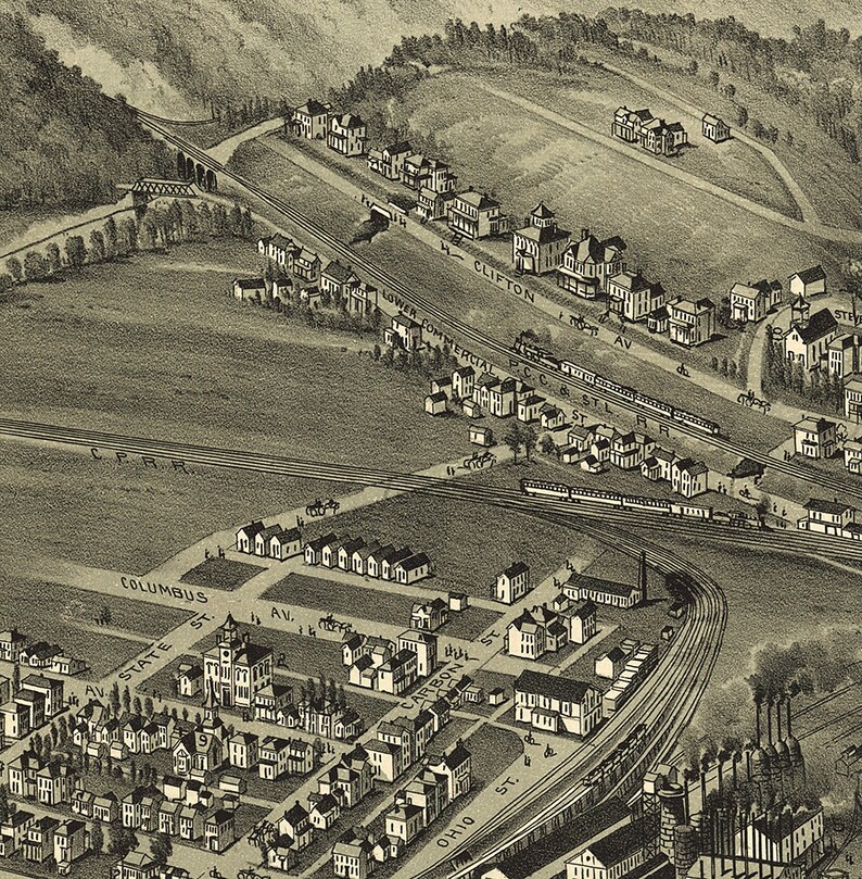 Map of Mingo Junction Jefferson County Ohio OH 1899. Etsy