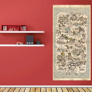 Qiong Jun di yu quan tu (瓊郡地與全圖, Hainan Dao, 海南岛, 海南島) China, 1836. Home Deco Style Old Wall Vintage Reproduction