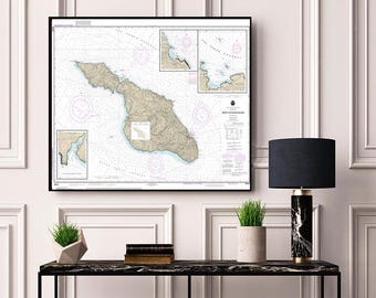 Santa Catalina Island California Nautical Wall Art Reproduction NOAA 18757 Map Print