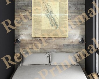 Baja California Map 1884, Vintage Garcia Cubas Poster, Antique Mexico Fine Art Print Reproduction, Nostalgic Heritage Wall Decor