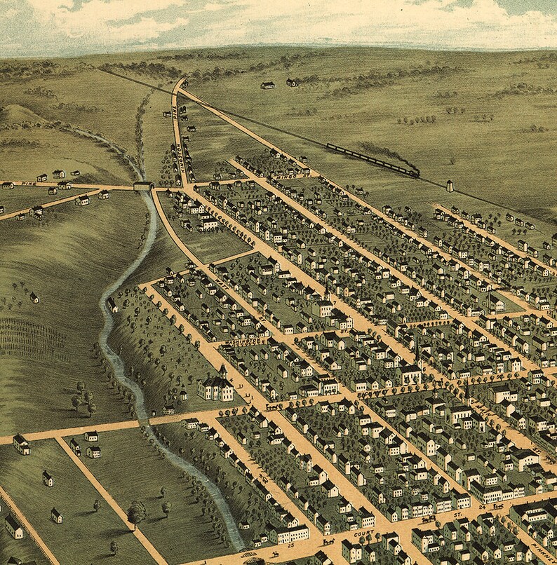 Map of Circleville Pickaway County Ohio OH 1876. Etsy