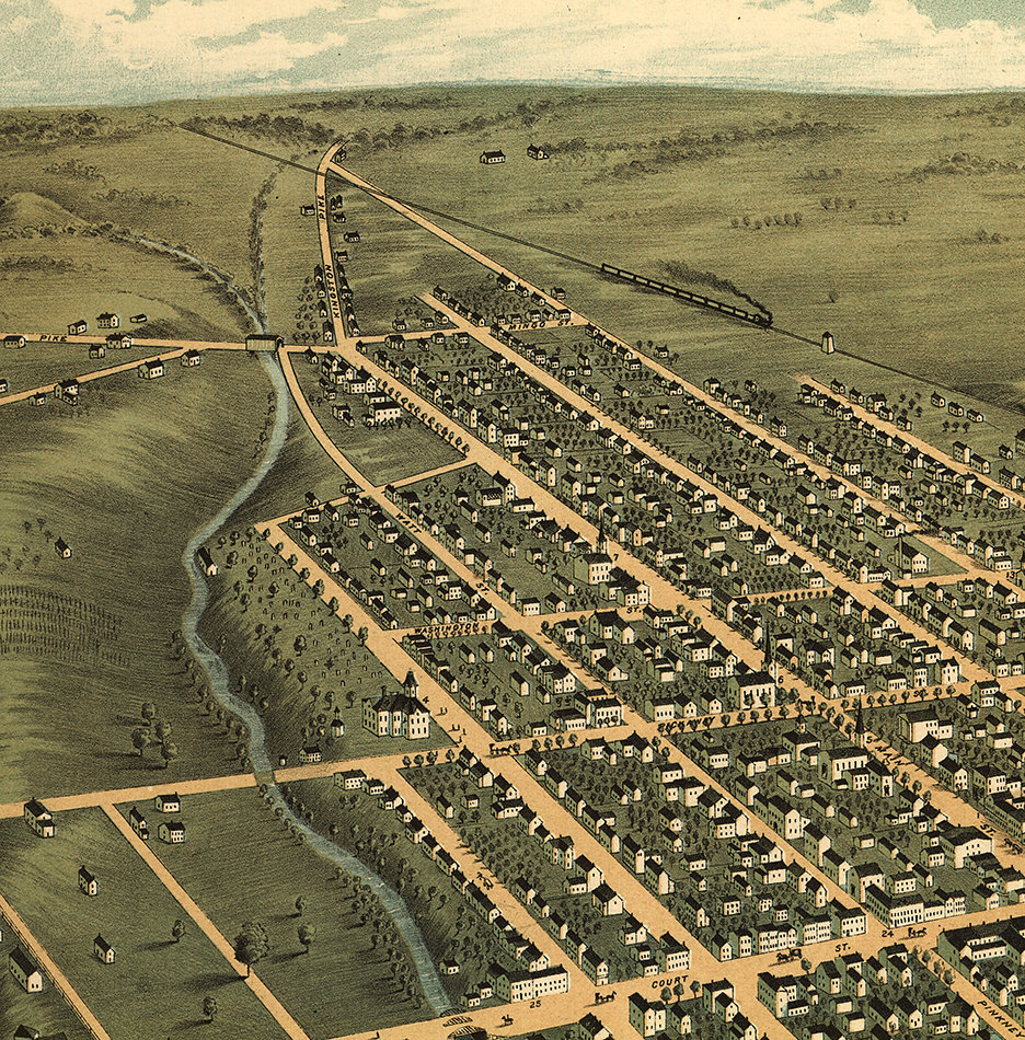 Map of Circleville Pickaway County Ohio OH 1876. Etsy