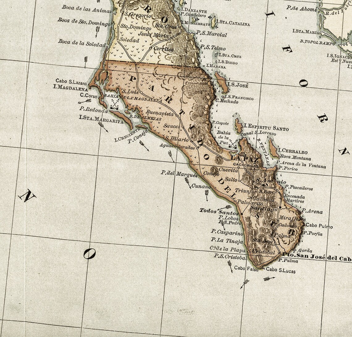 Carte Ancienne De Mexico City 1886 - Reproduction Vintage Pour Décoration Murale - Prêt à Accrocher