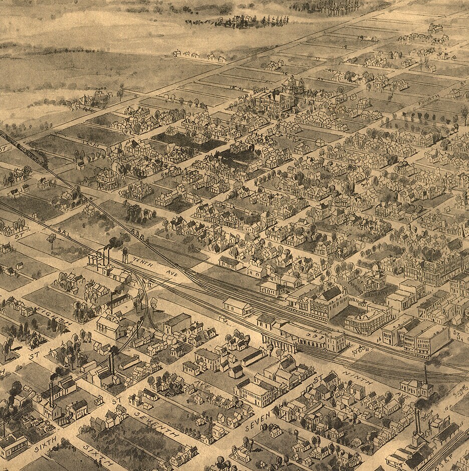 Map of Cordele Ga. Crisp County. 1908. Vintage Etsy