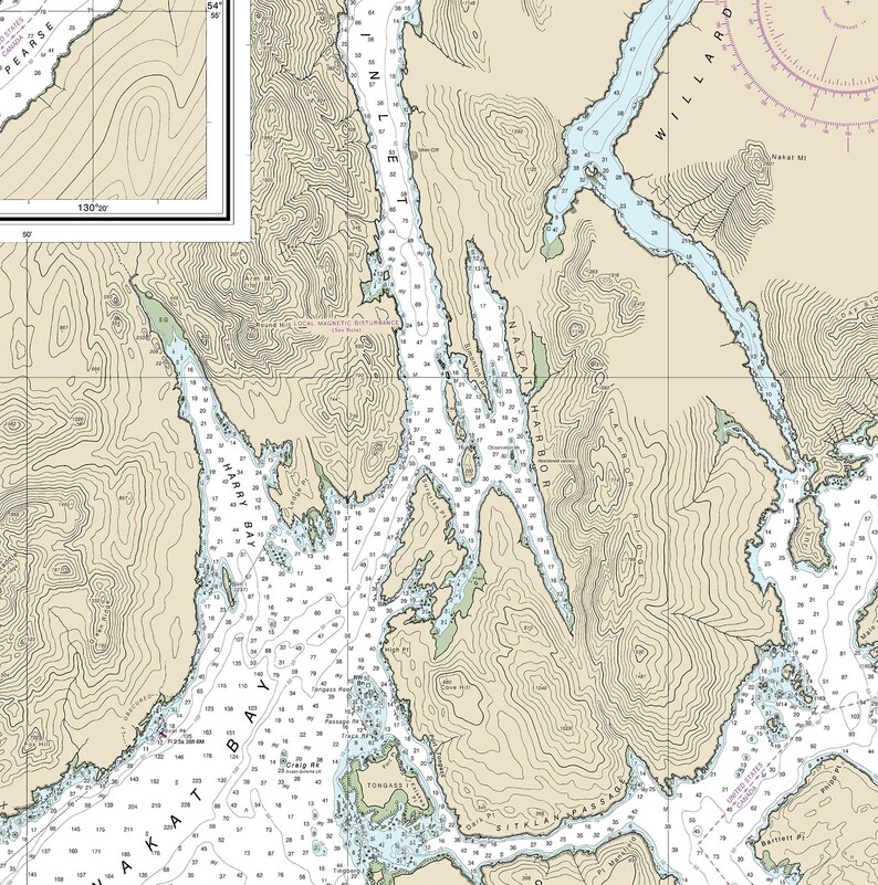 Portland Inlet to Nakat Bay Nautical Chart – Alaska & BC Coast NOAA ...