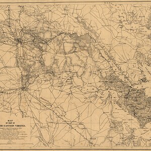 Karte eines Teils von SA 1862. Restaurierung Hardware Home Deco Stil alte Wand Vintage Reprint.
