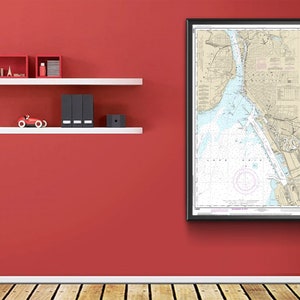 Nautical charts of Buffalo Harbor, Lake Erie, New York 14833. Lackawanna. Ontario. Niagara. Fort Erie. Unity Island. Reproduction Map