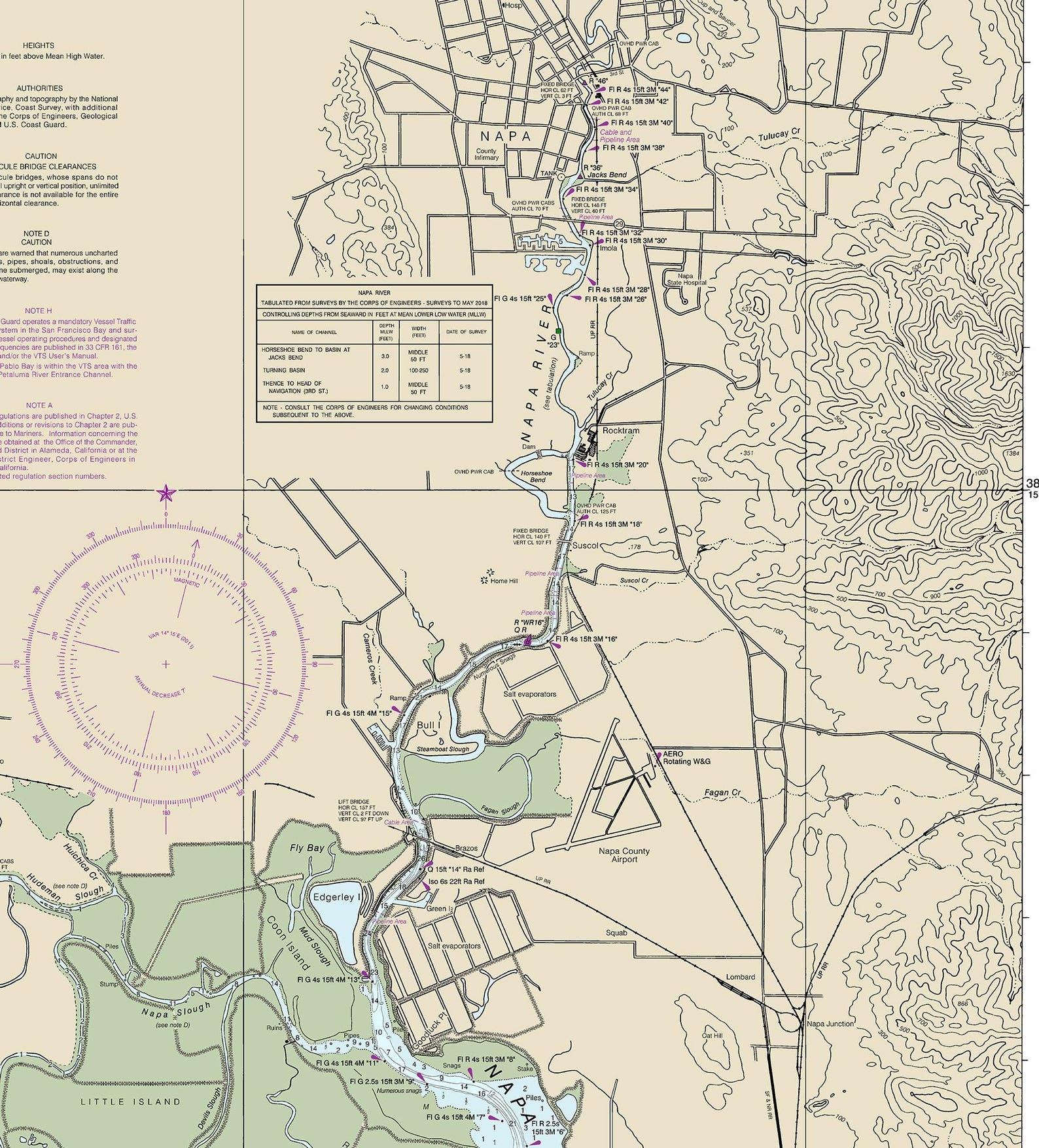San Pablo Bay Nautical Chart – NOAA 18654 Map Reproduction Print ...