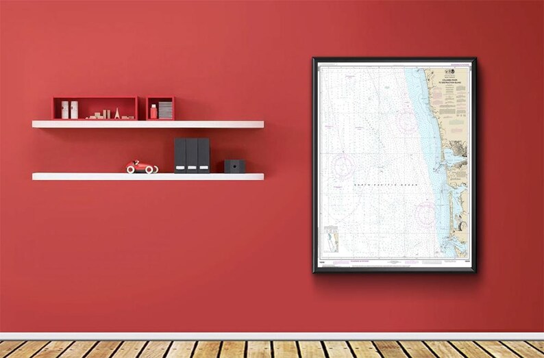 Nautical Charts NOAA of Columbia River to Destruction Island 18500. Oregon, Washington Giclée