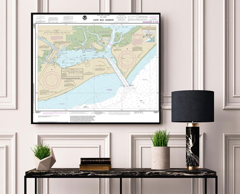 Cape May Harbor New Jersey Nautical Chart 12317 Vintage