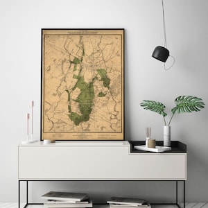 Map of Battlefield of Gettysburg original surveys by the engineers of the Commission 1903. Vintage home old wall reproduction map print.