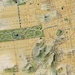 May include: A vintage map of San Francisco, California. The map shows the city's streets and parks, including Golden Gate Park, with a yellow background and red lines. The map is drawn in a detailed style with many small details and text labels.