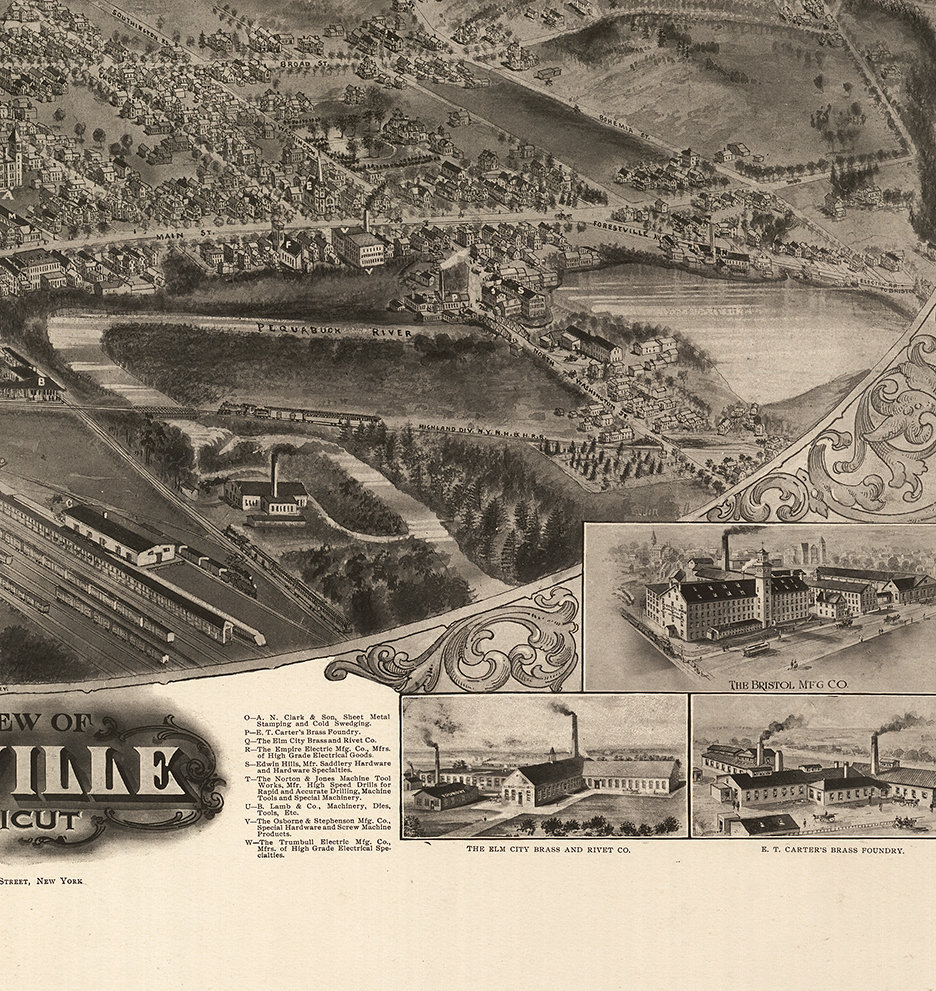 Map of Plainville Hartford County Connecticut CT 1907 Etsy