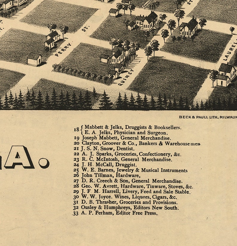Map of Quitman Brooks County 1885. Vintage Etsy
