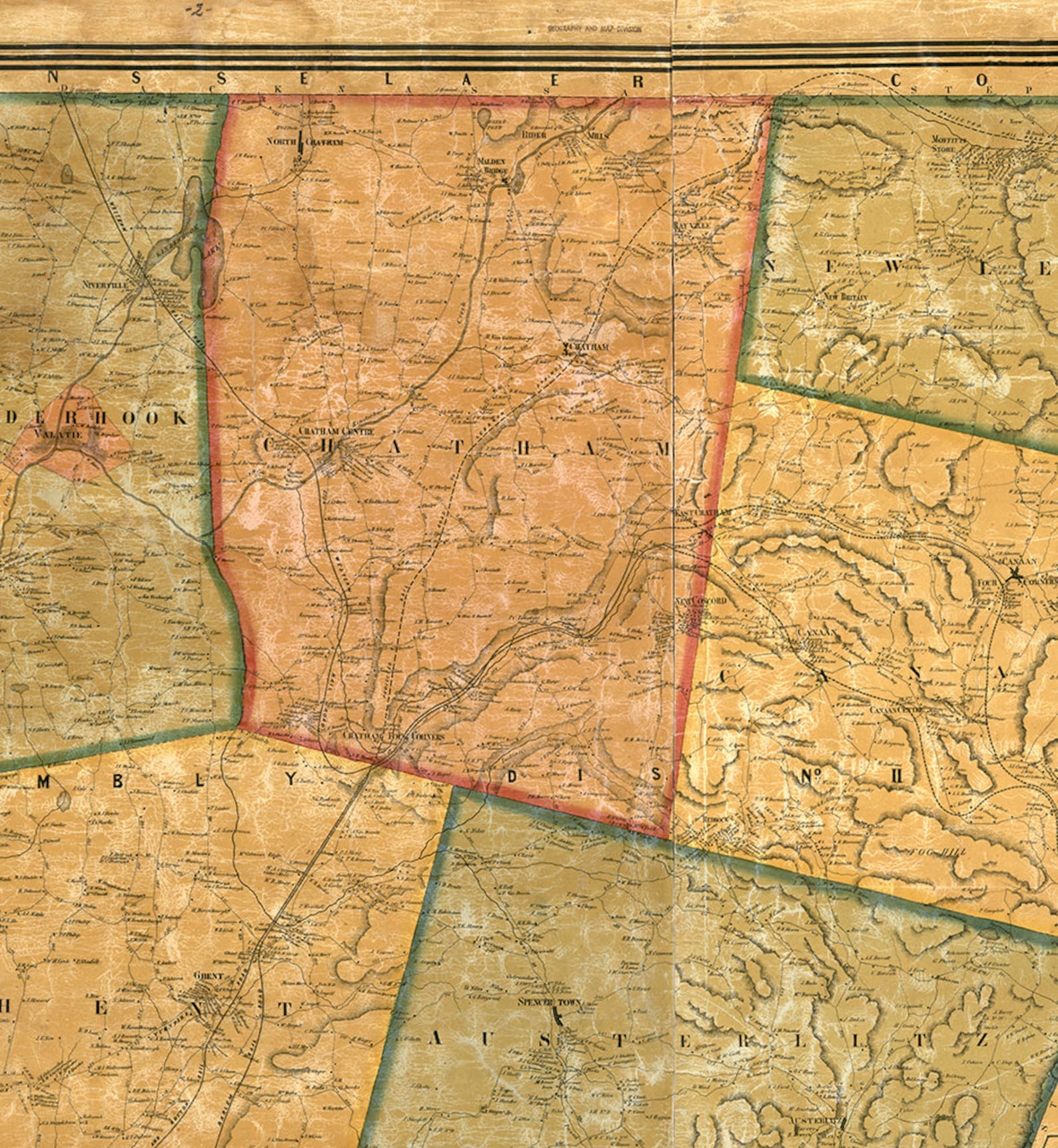 Historical Map of Columbia County NY 1858