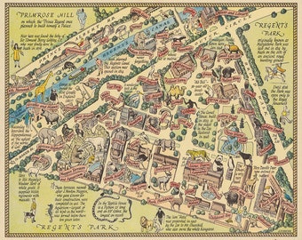 antique zoo map etsy