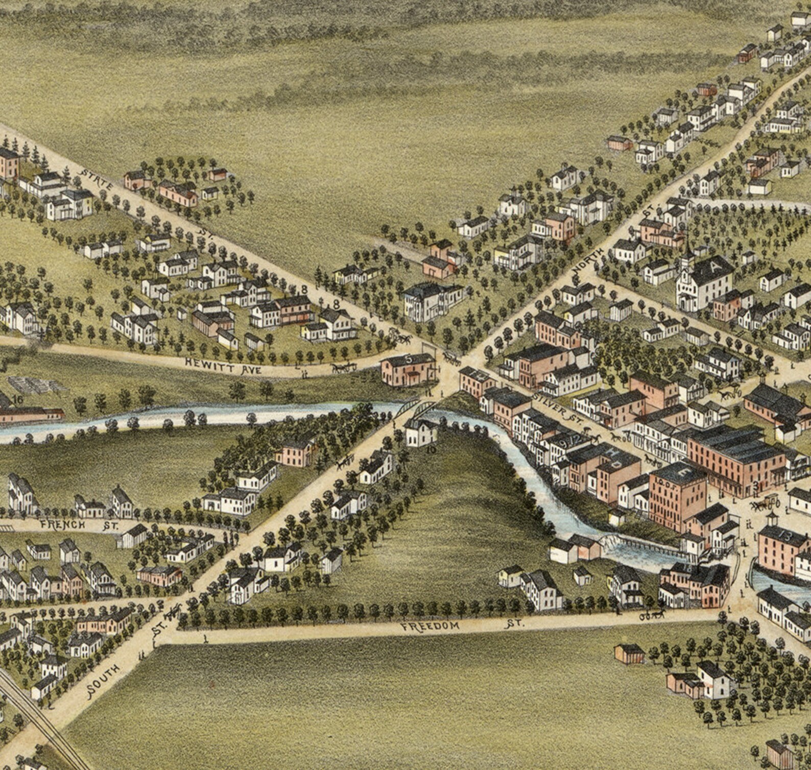 Map of Garrettsville Portage Co. Ohio. 1883. Restoration Etsy