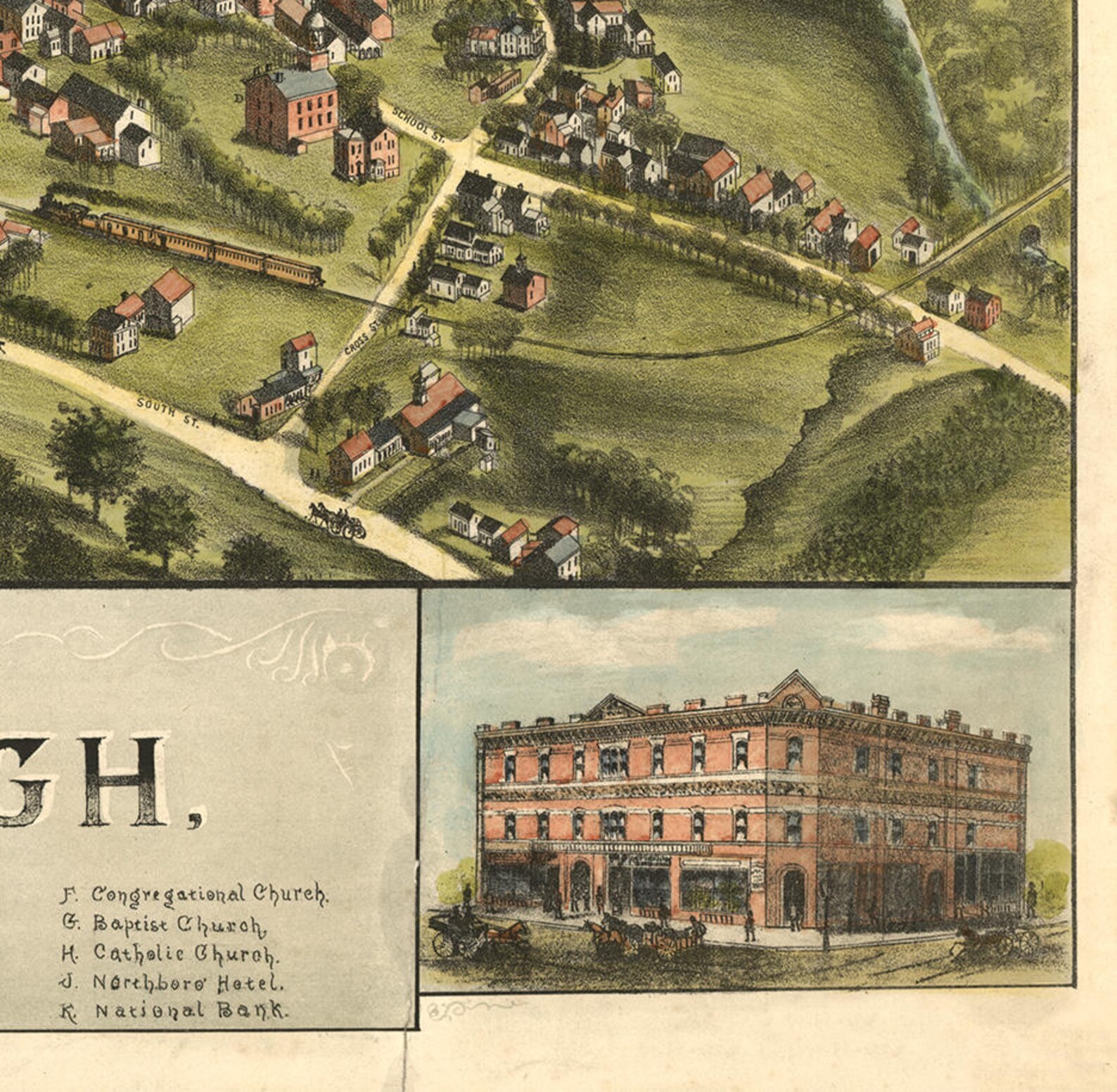 Map of Northborough Worcester County Massachusetts MA. Etsy