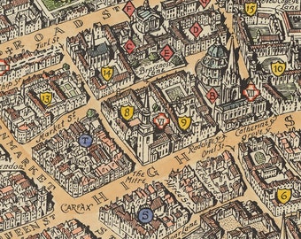 英国オックスフォードの地図。Restoration Hardware ホームデコ