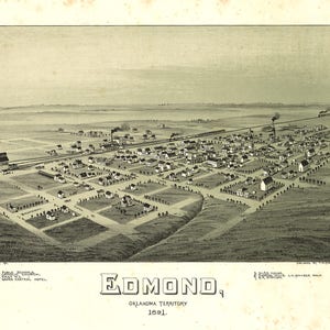 Karte von Edmond, Oklahoma 1891.