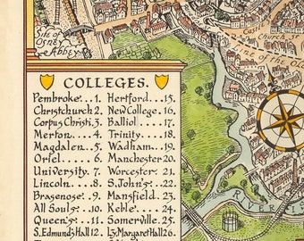 英国オックスフォードの地図。Restoration Hardware ホームデコ